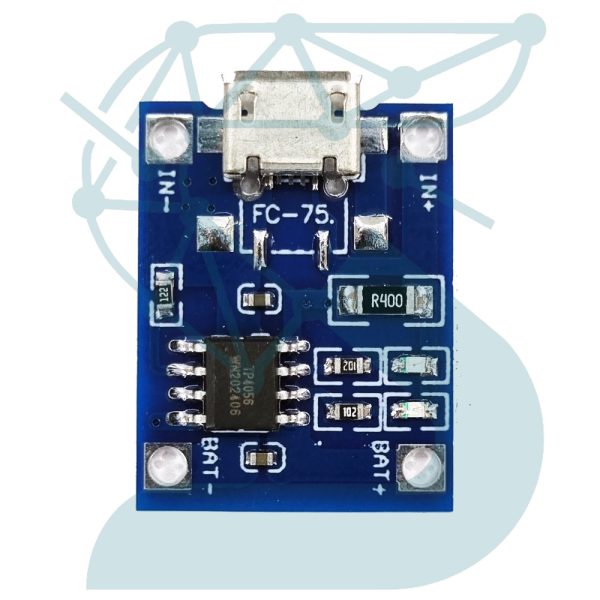 ماژول شارژ باتری تک سل TP4056 MICRO USB - Image 2